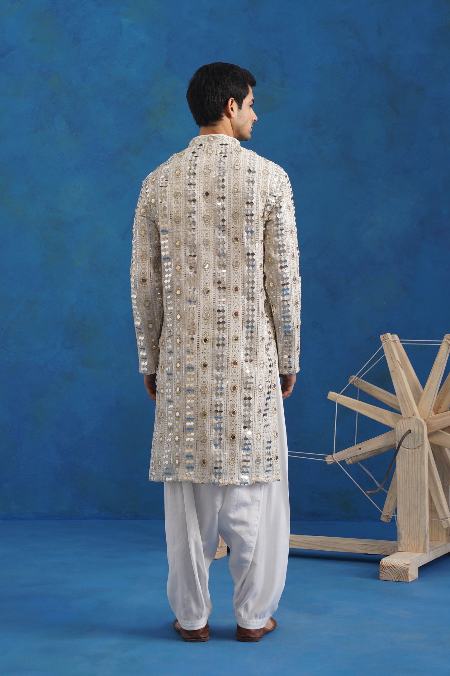 Chaand Mirror Sequin Embroidery Kurta Patiyala Set