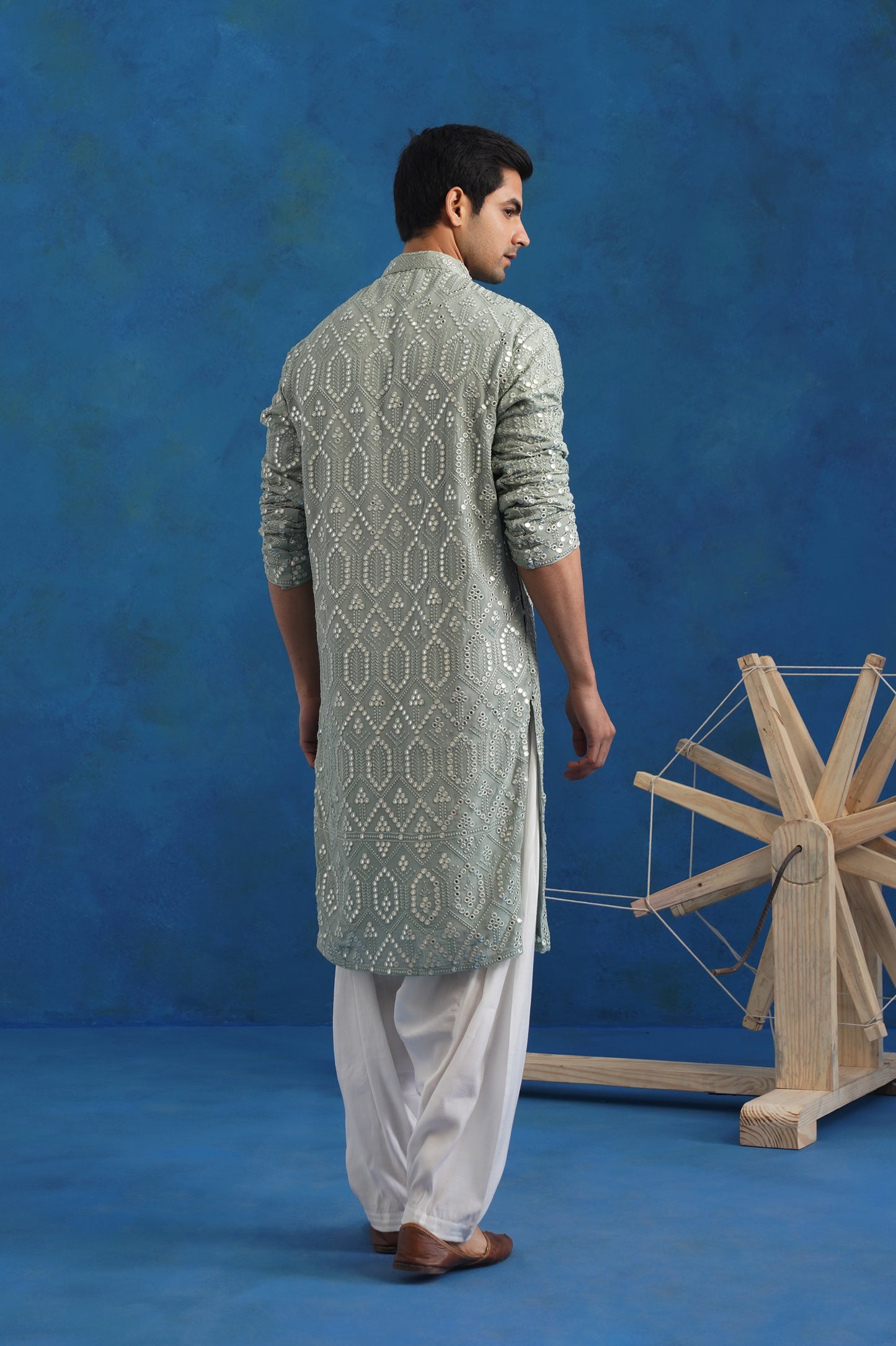 Dhusar Abstract Mirror Kurta Set