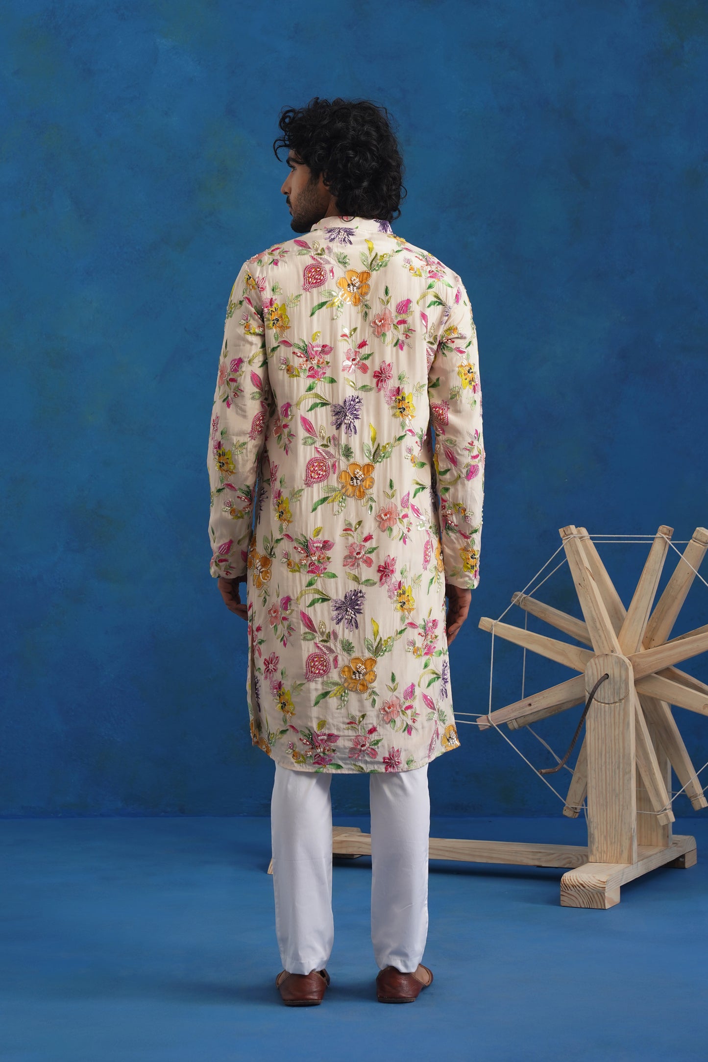 Ivory Bloom Bead Embroidered Kurta Set