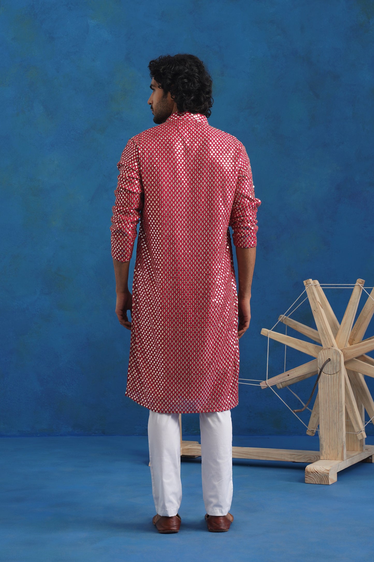 Katli Pink Mirror Kurta Set