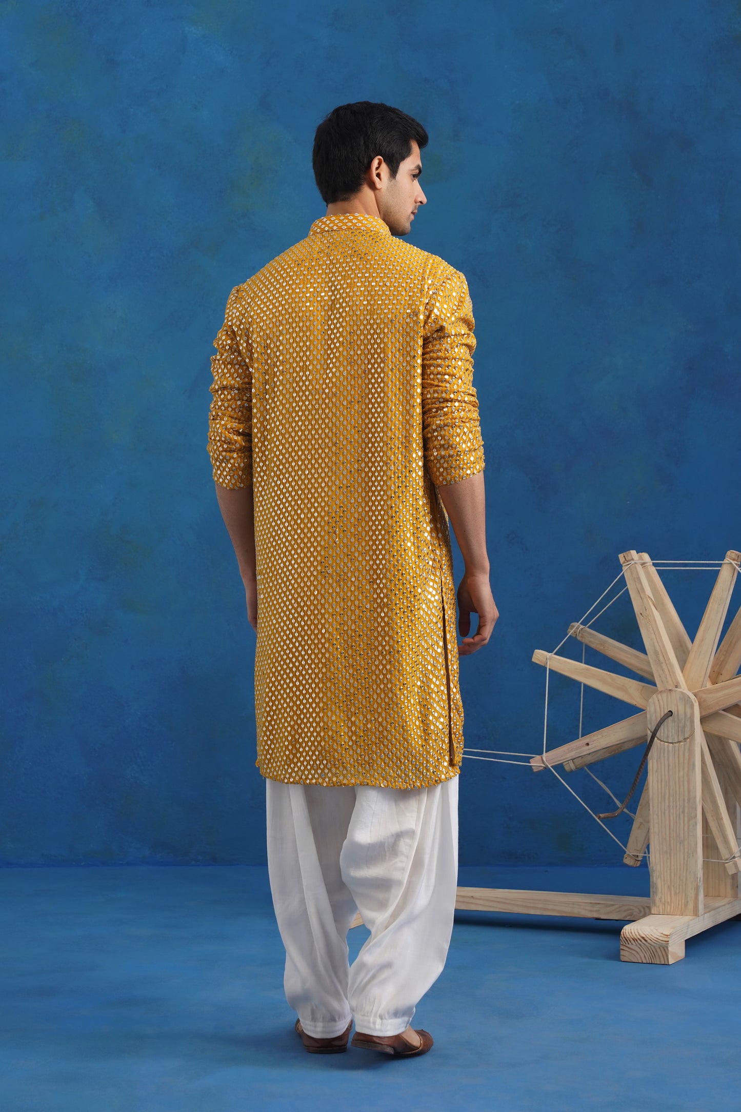 Haldi Katli Mirror Kurta Set with Dupatta