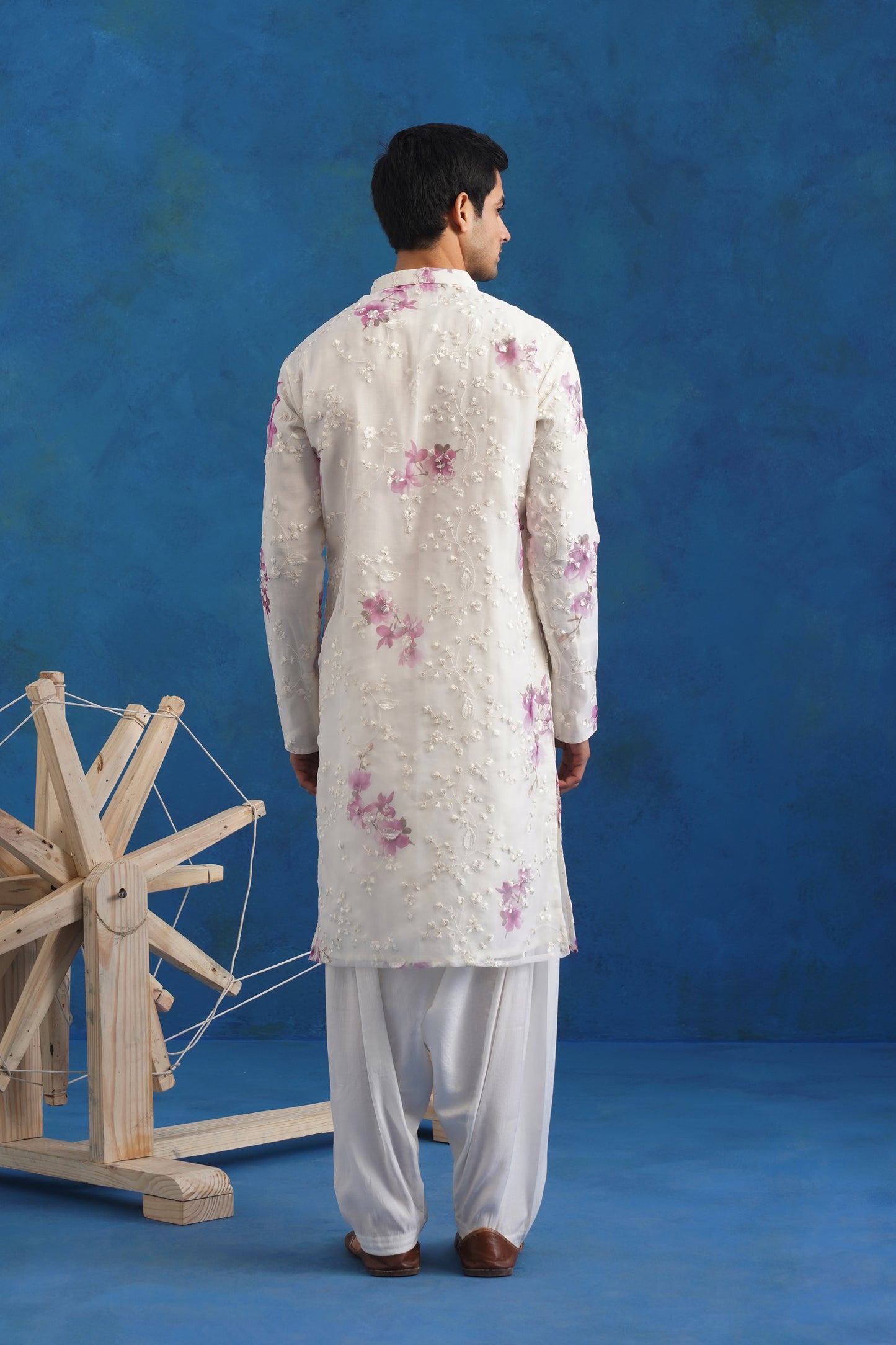 Spring Ivory Organza Kurta Set