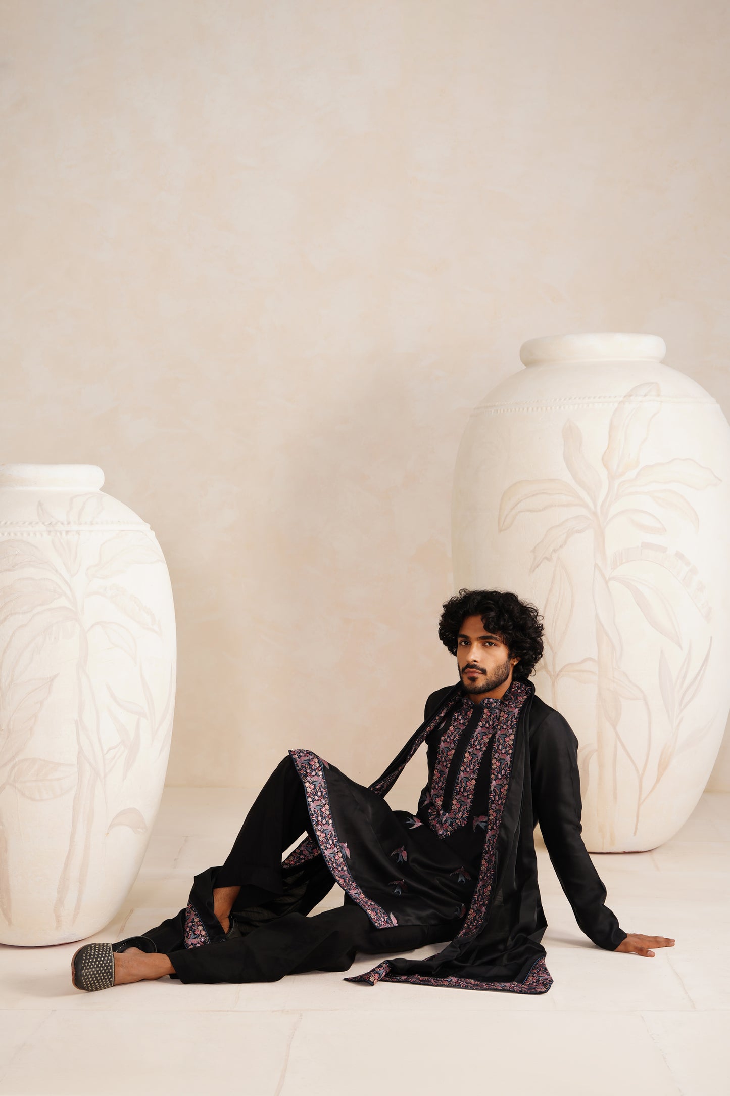 Black Sparrow Embroidery Kurta Set With Dupatta