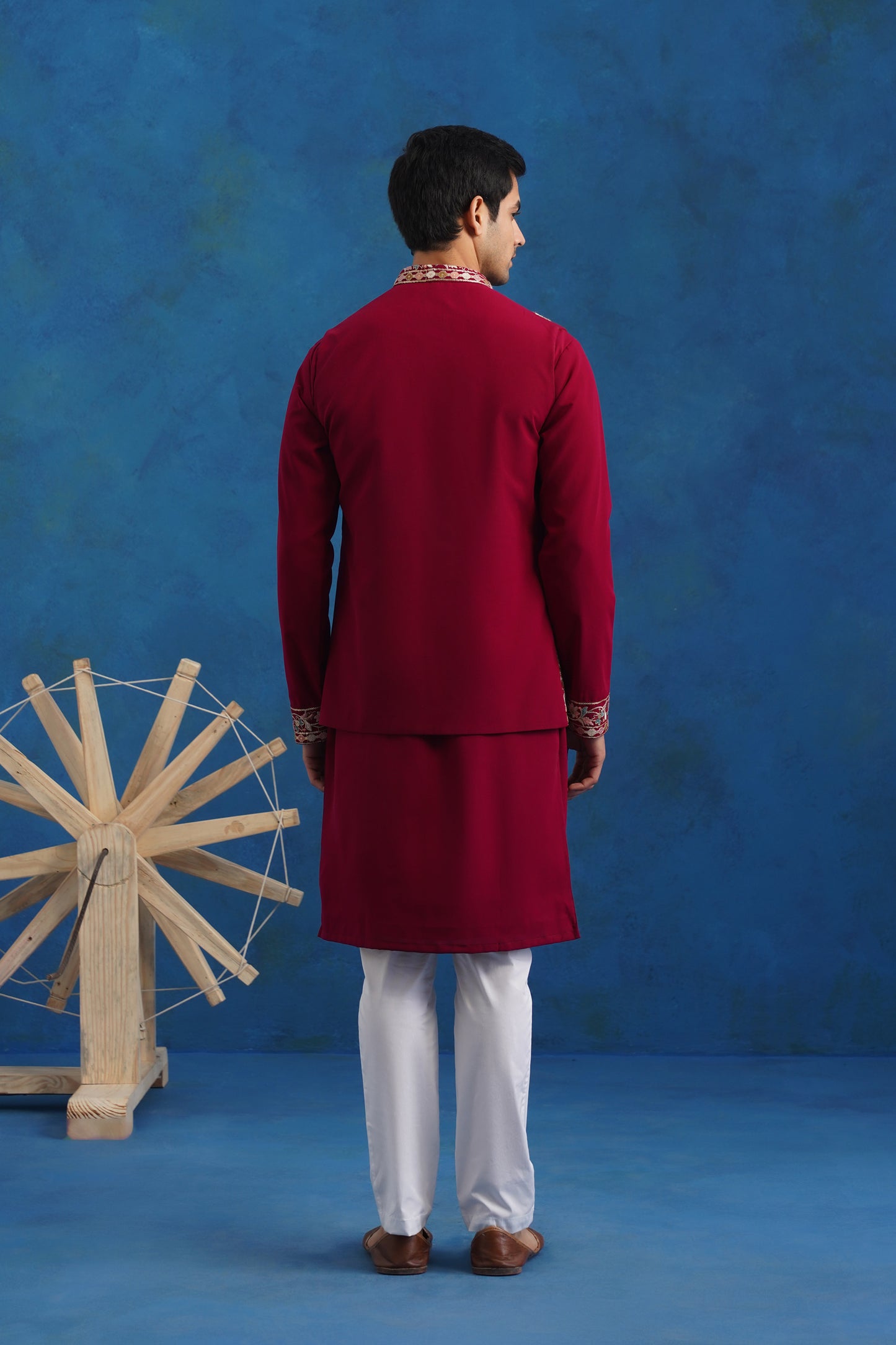 Gulnaar Pink Embroidered Kurta Jacket Set