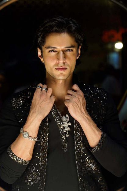 Sidharth Gupta in Makesh Embroidered Kurta Jacket Set with Dupatta