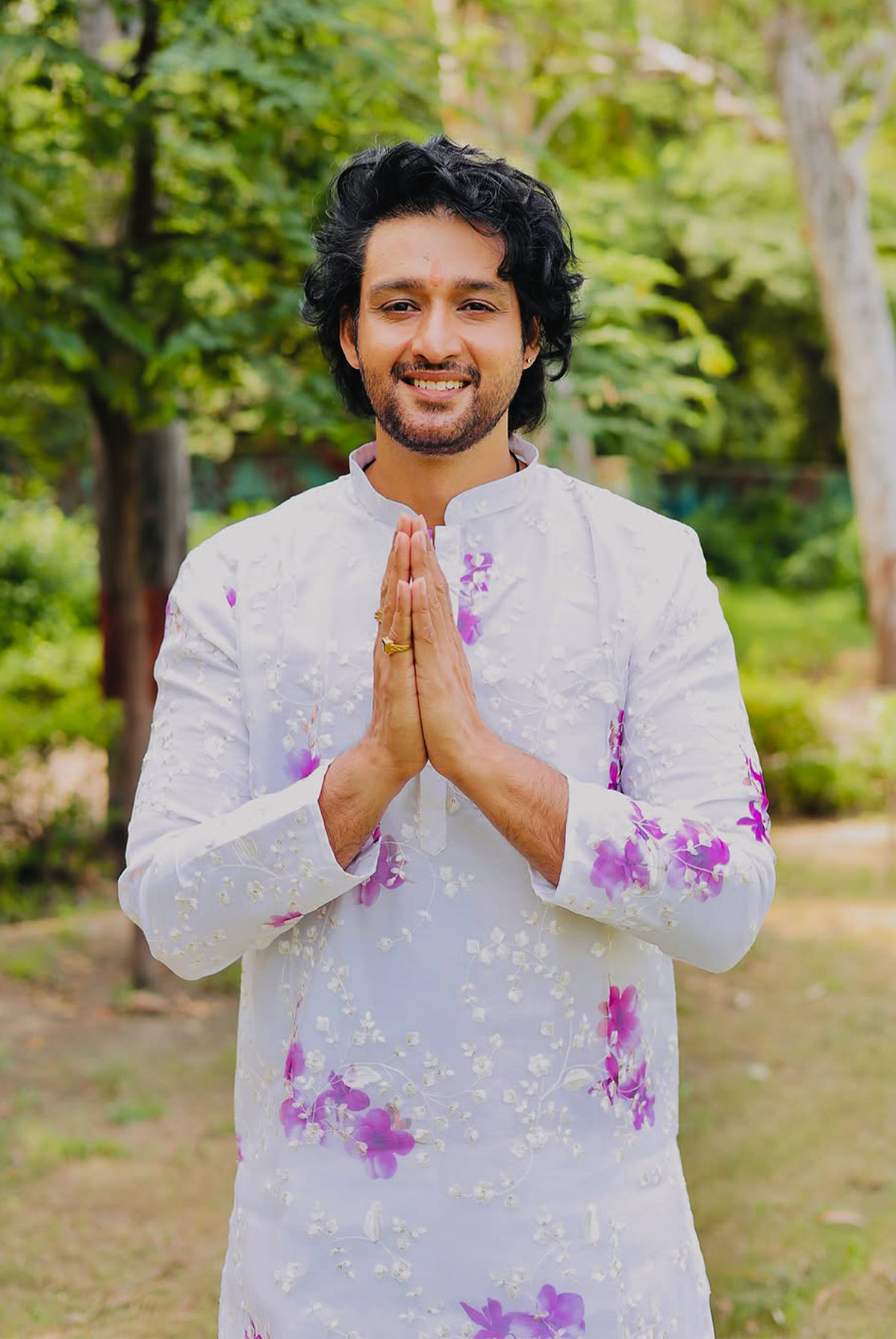 Sourabh Raaj Jain in Spring Ivory Organza Kurta Set
