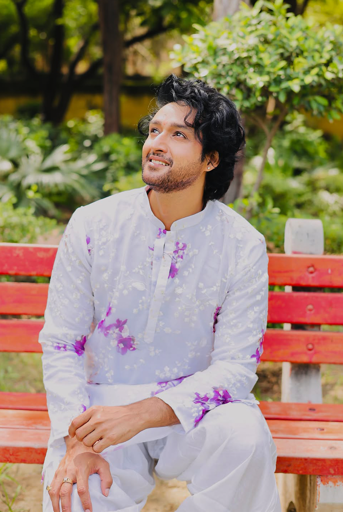 Sourabh Raaj Jain in Spring Ivory Organza Kurta Set