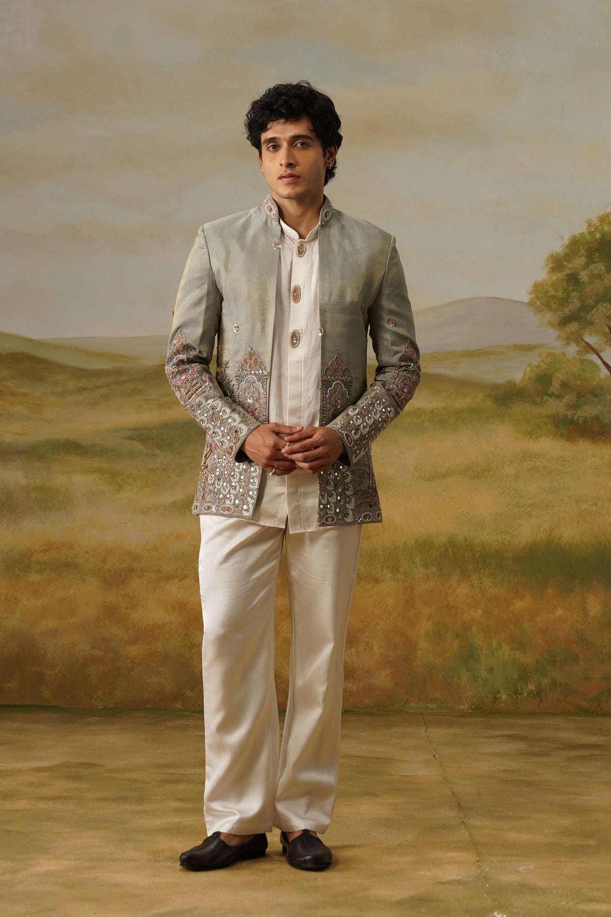 Saba Sage Cutdana Beadwork Jodhpuri Set