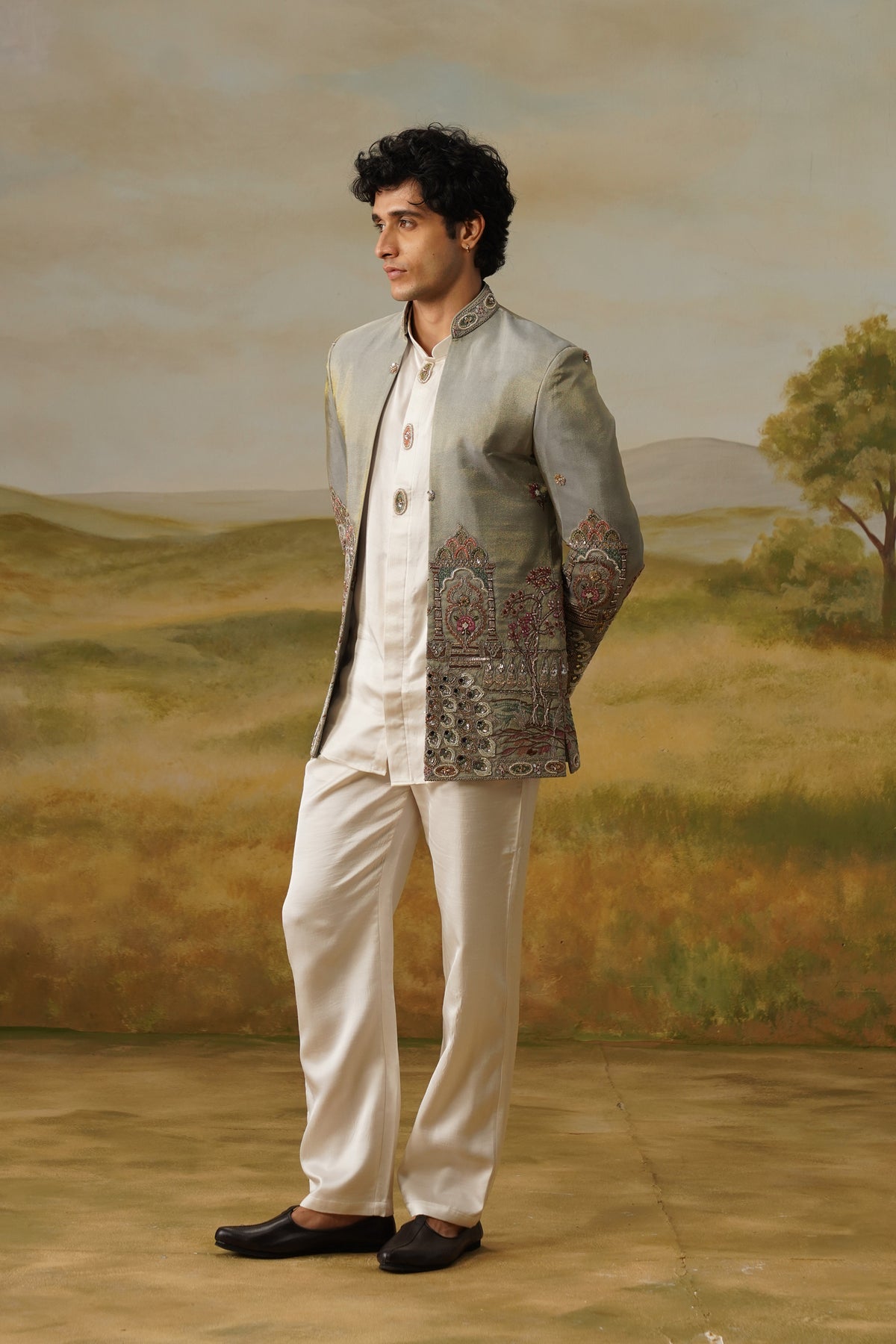 Saba Sage Cutdana Beadwork Jodhpuri Set