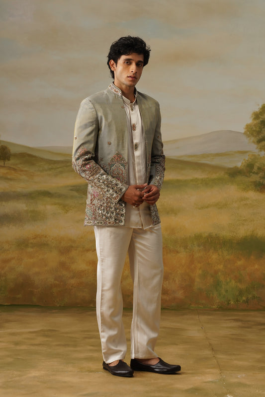 Saba Sage Cutdana Beadwork Jodhpuri Set