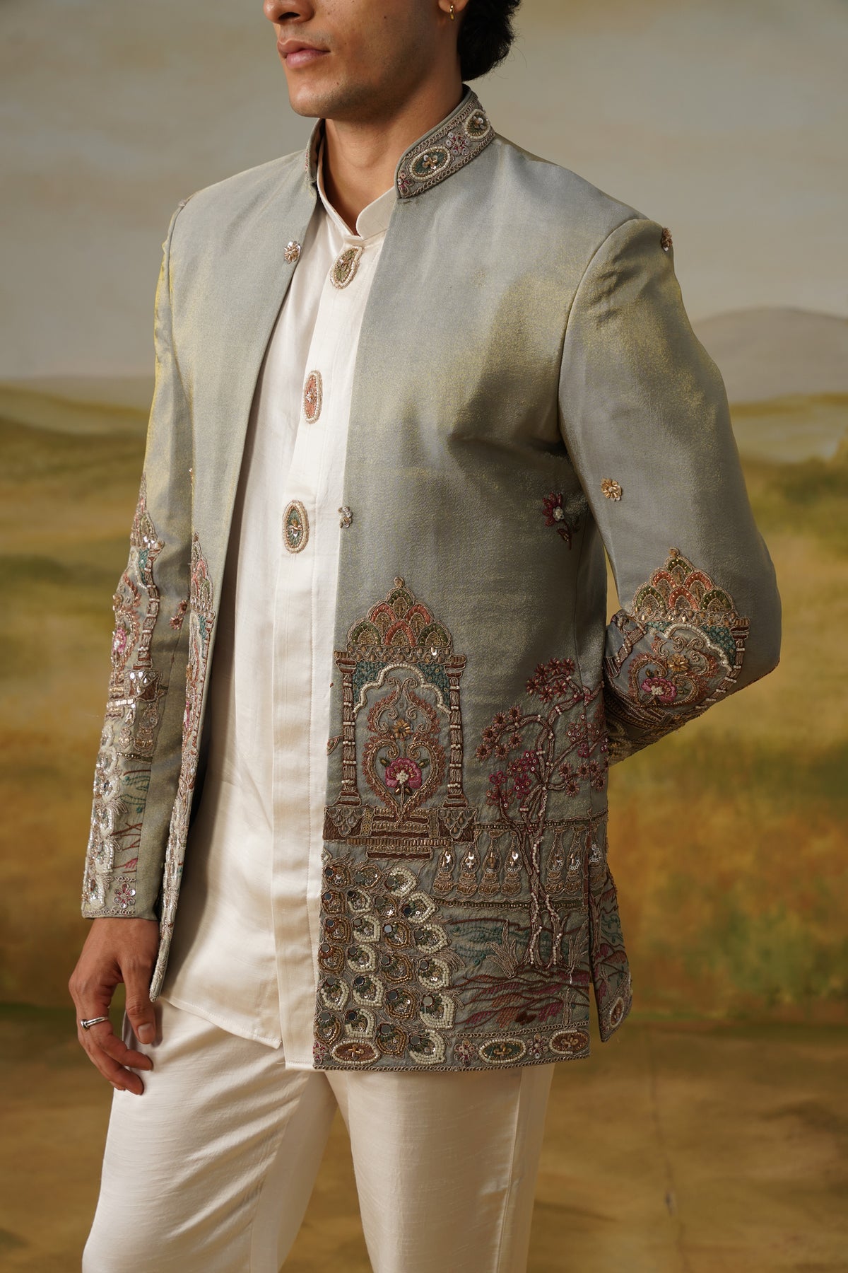 Saba Sage Cutdana Beadwork Jodhpuri Set