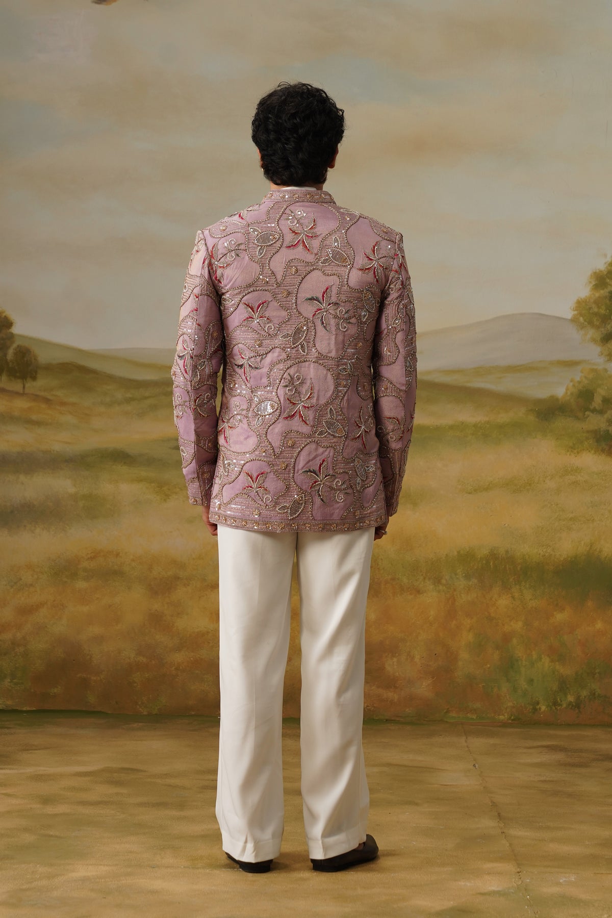Kahkashan Lilac Pearl Beadwork Jodhpuri Set