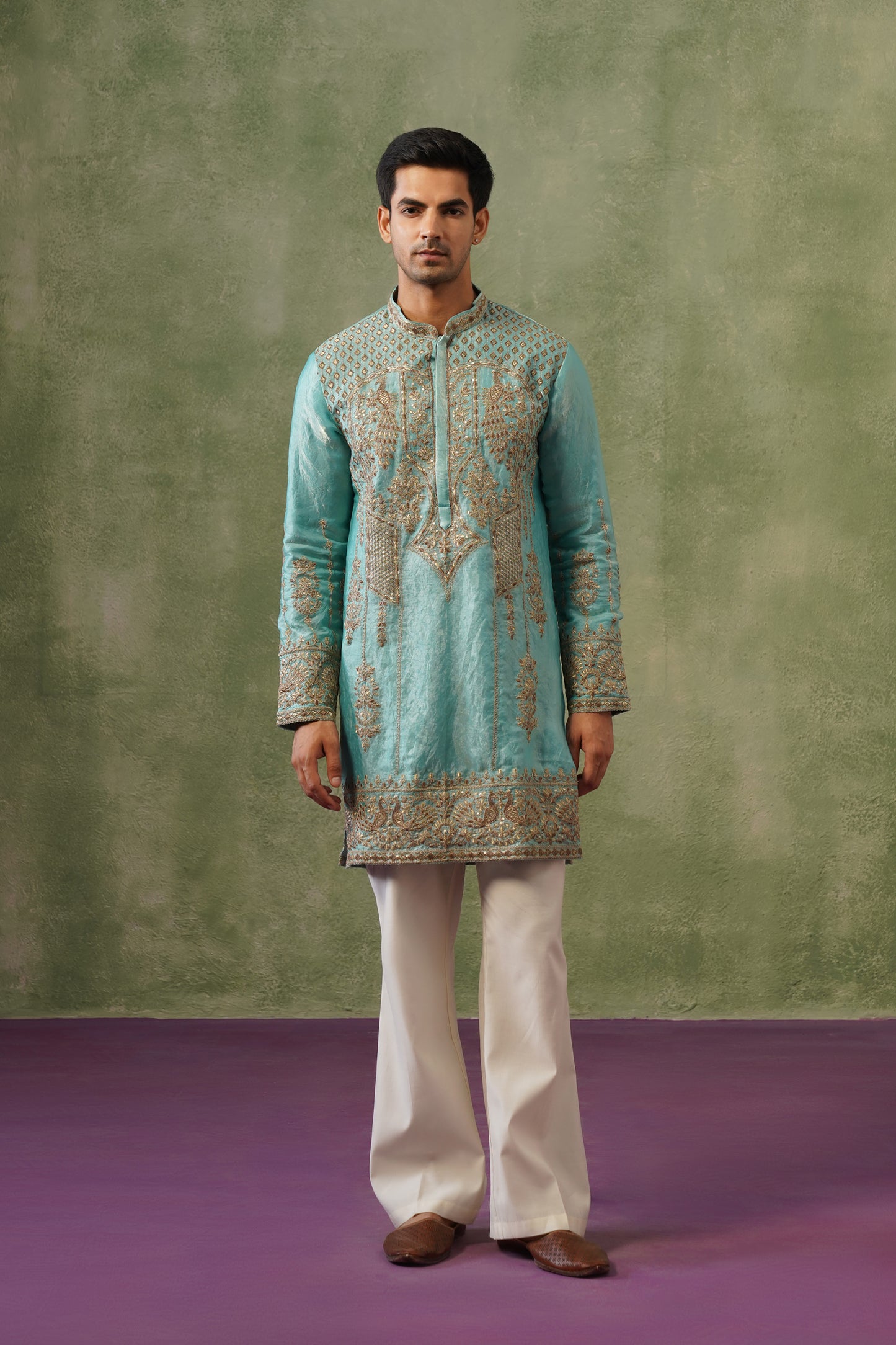 Firoza Turquoise Cord Threadwork Kurta Set