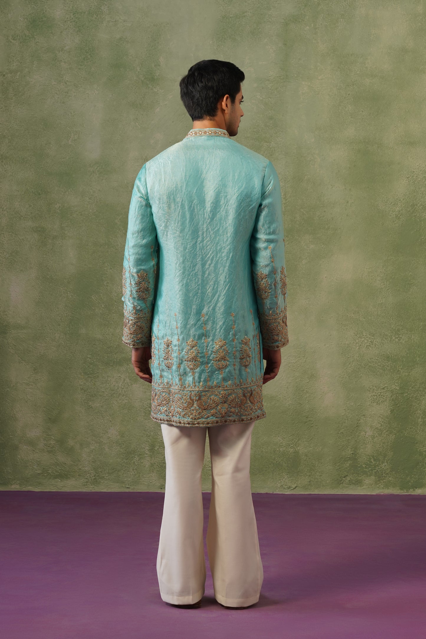 Firoza Turquoise Cord Threadwork Kurta Set