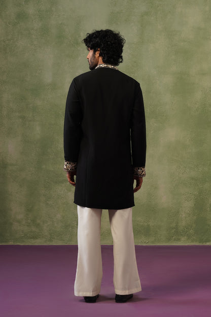 Sultan Black Mirror Threadwork Kurta Set