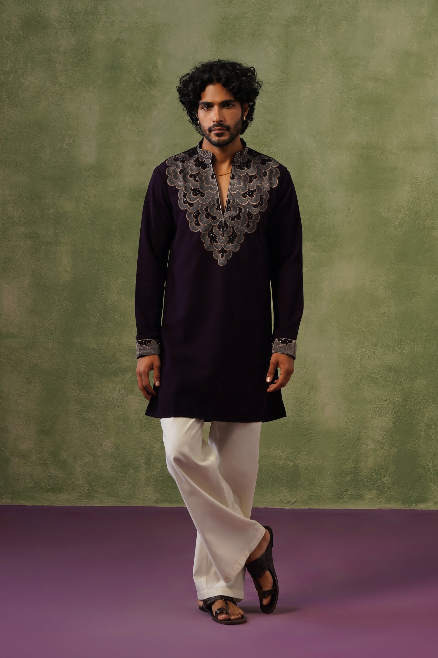 Zoravar Bead Embroidered Kurta Set