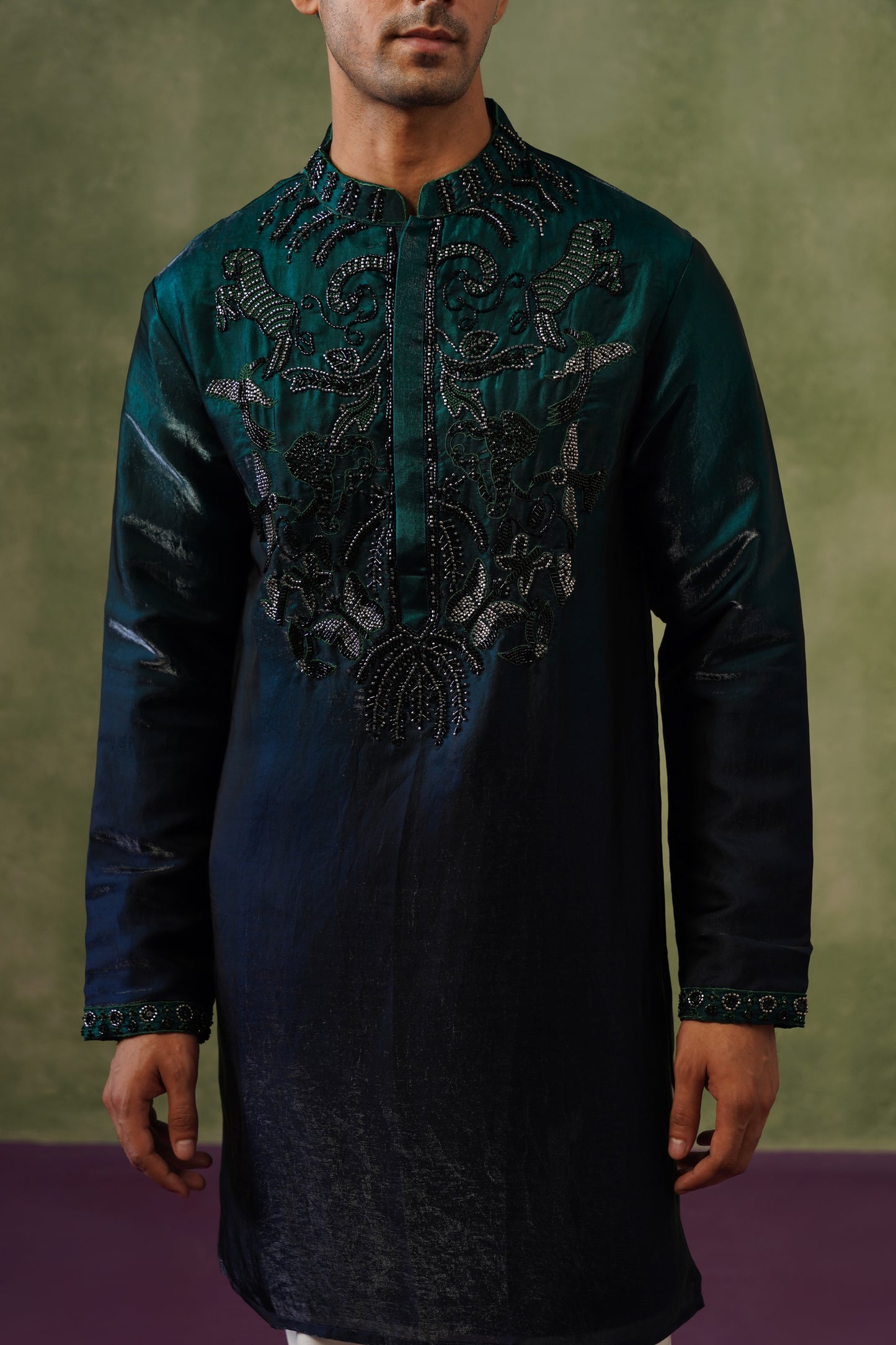 Sahil Ombré Bead Embroidered Kurta Set