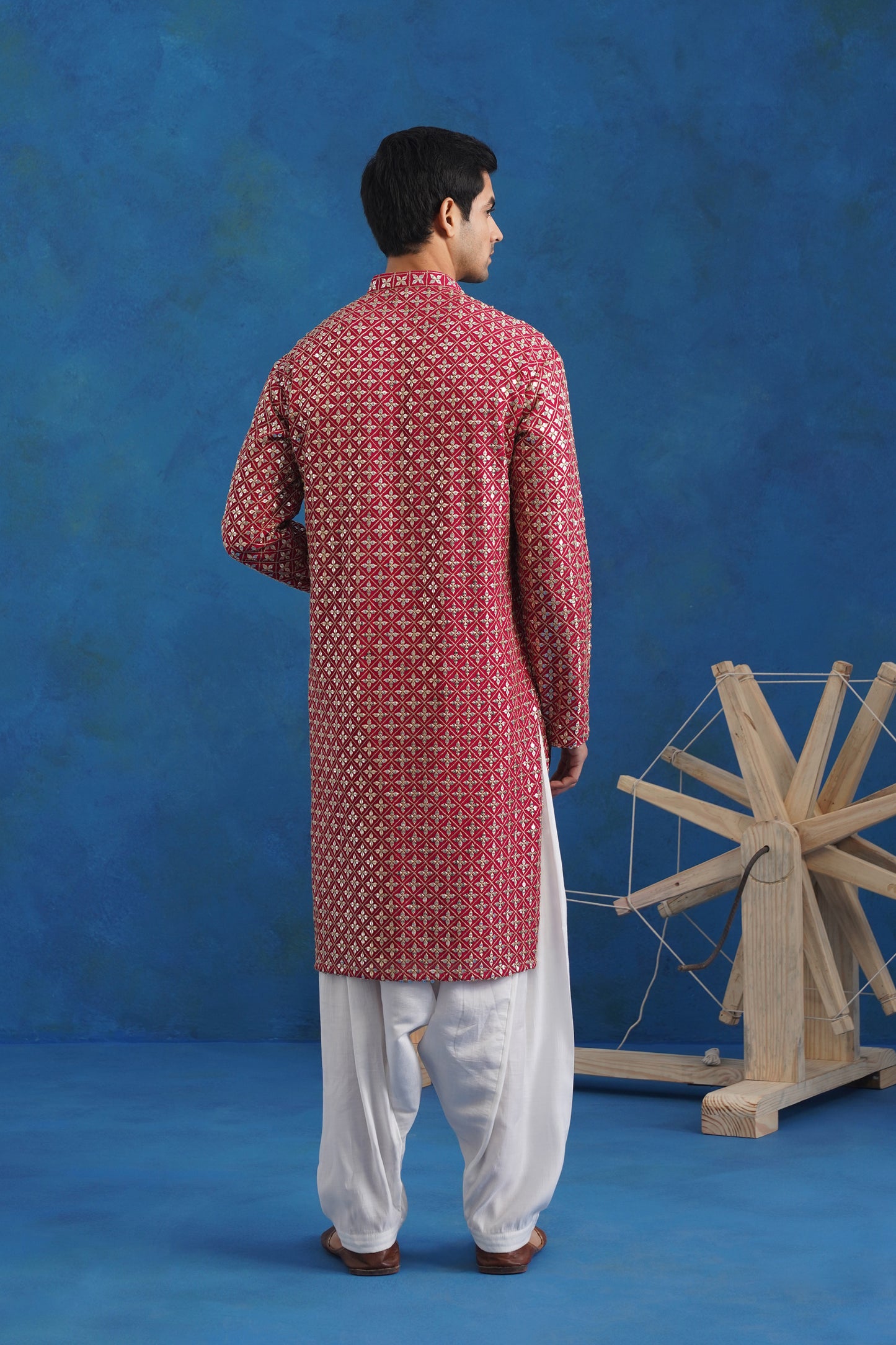 Noor Hot Pink Mirror Kurta Set