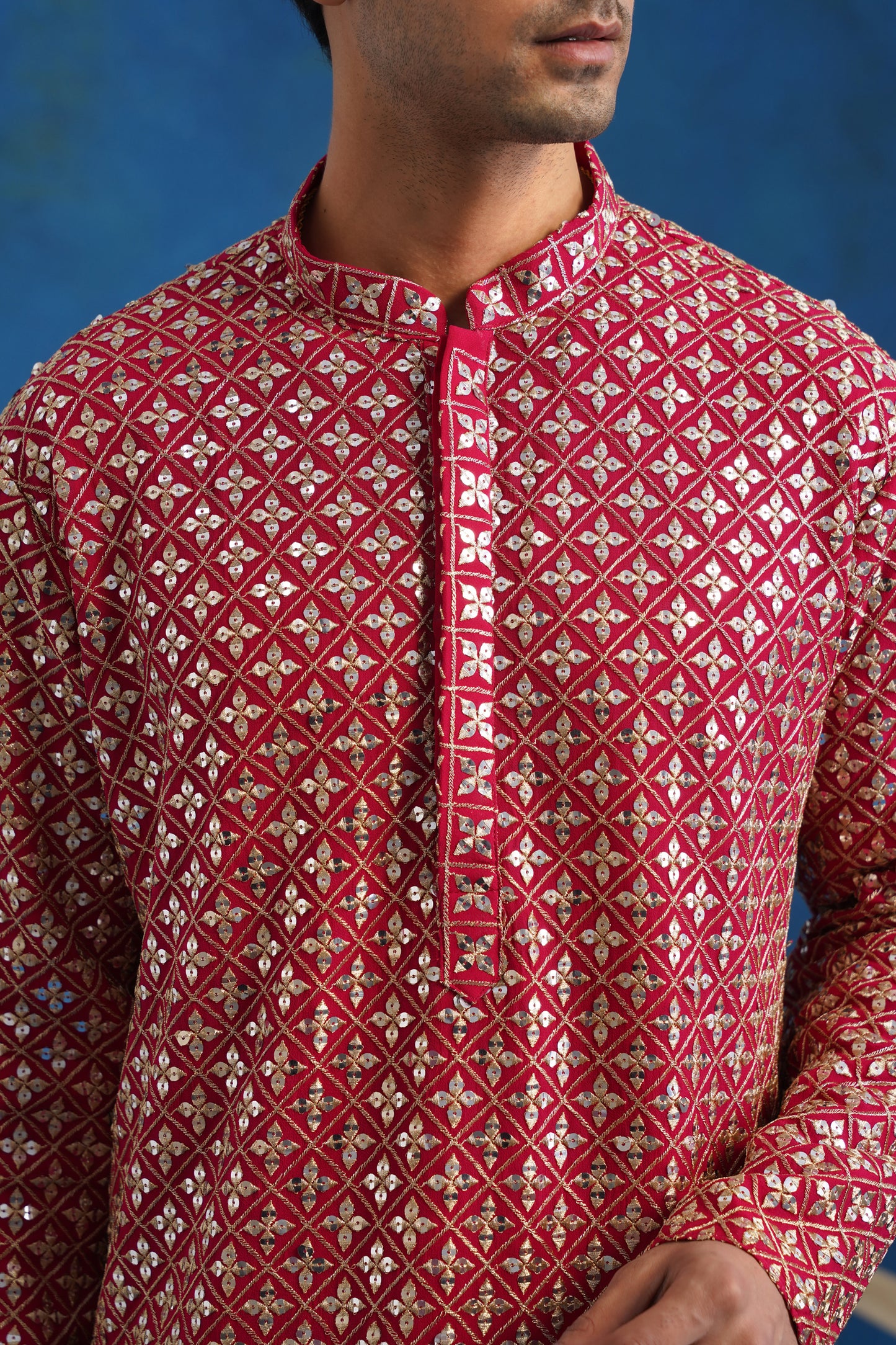 Noor Hot Pink Mirror Kurta Set