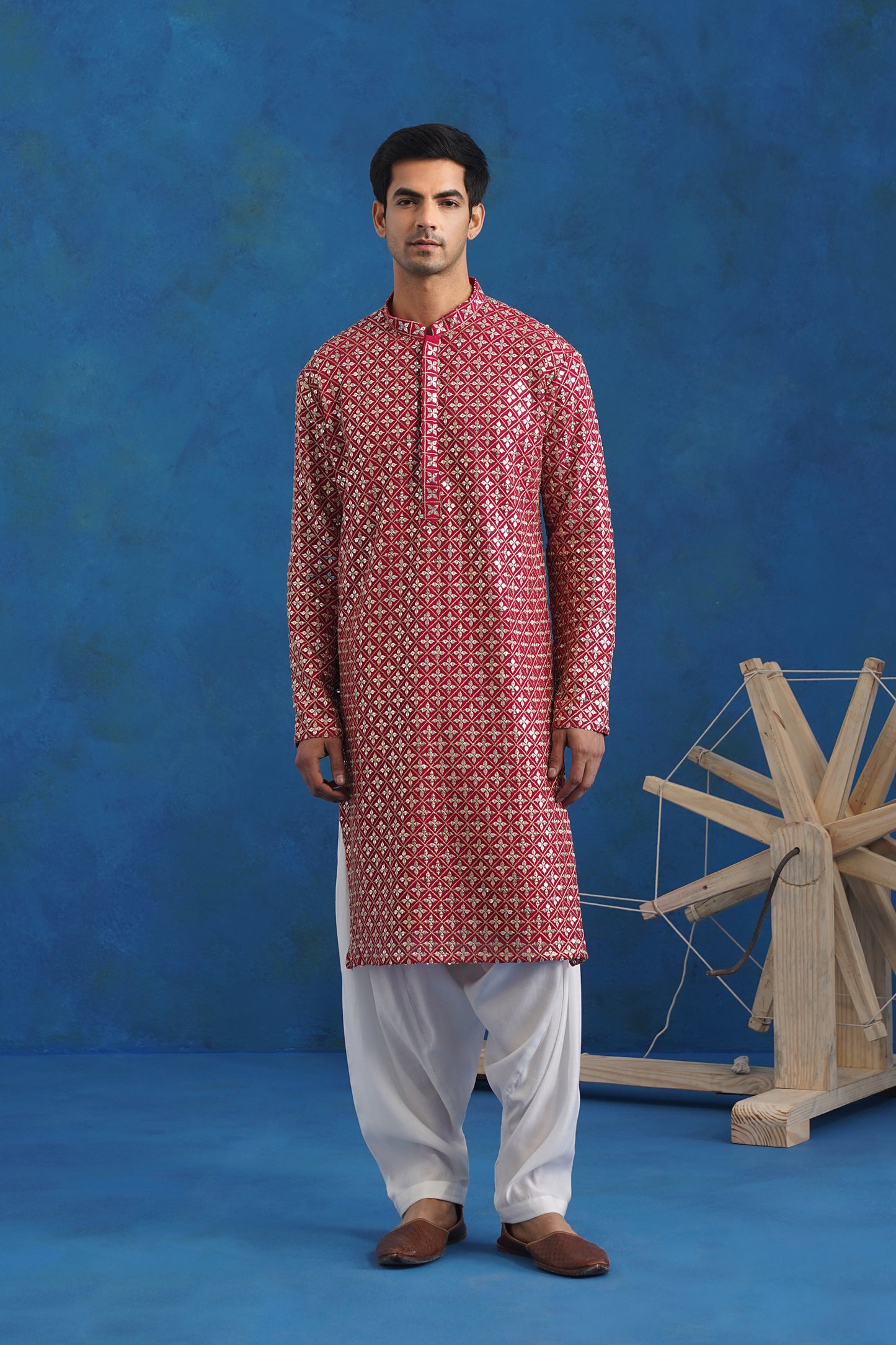 Noor Hot Pink Mirror Kurta Set