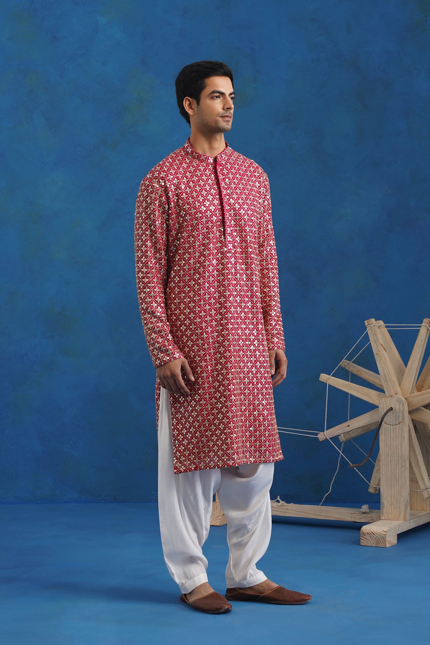 Noor Hot Pink Mirror Kurta Set