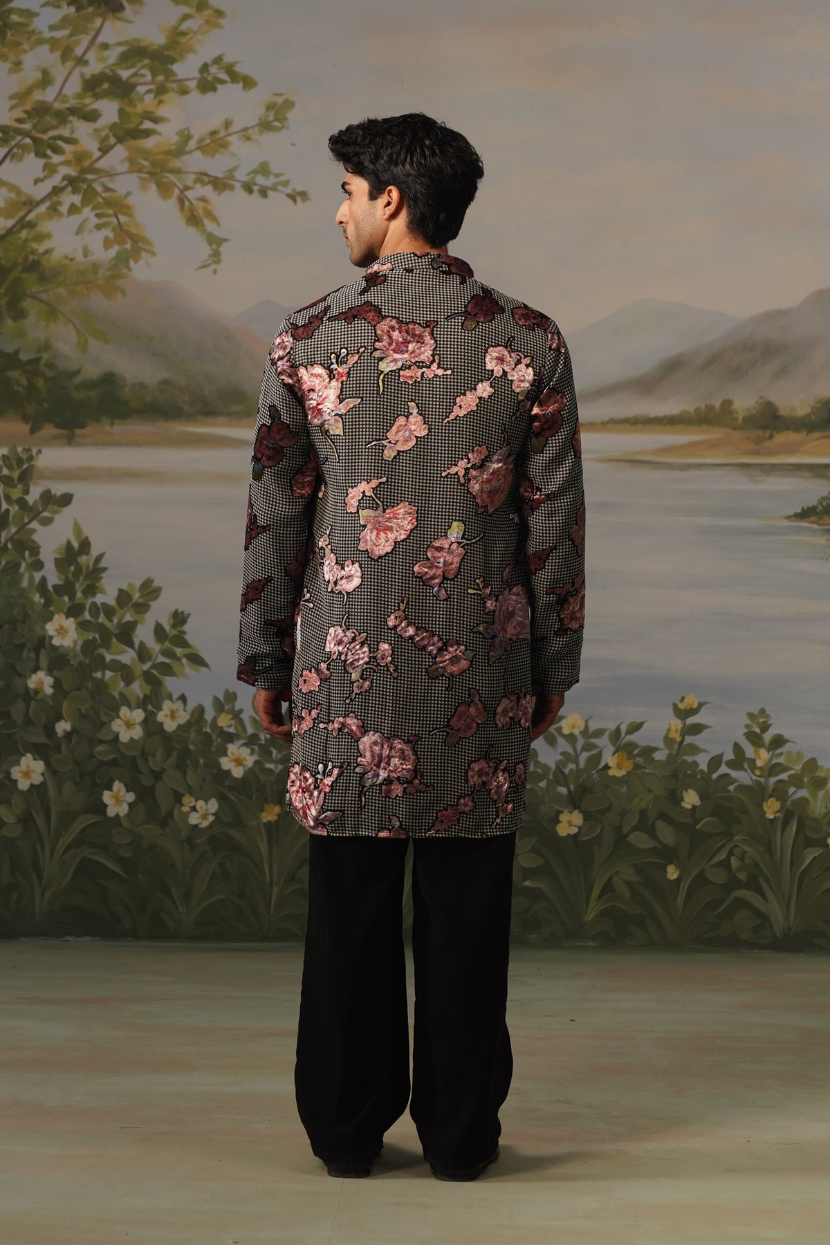 Gulshan Black Brasso Kurta Set