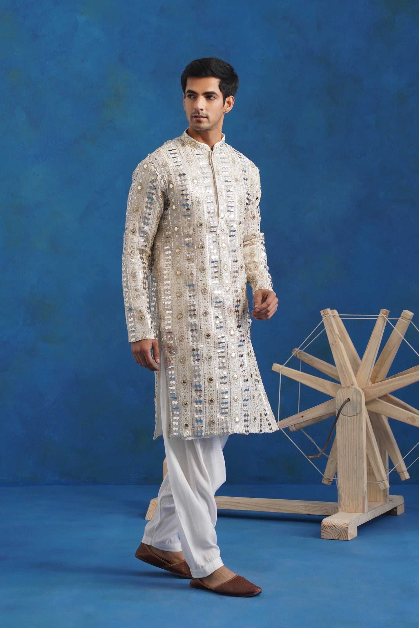 Chaand Mirror Sequin Embroidery Kurta Patiyala Set
