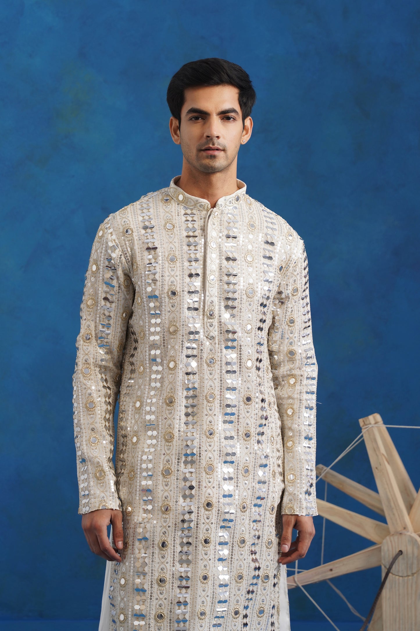 Chaand Mirror Sequin Embroidery Kurta Patiyala Set