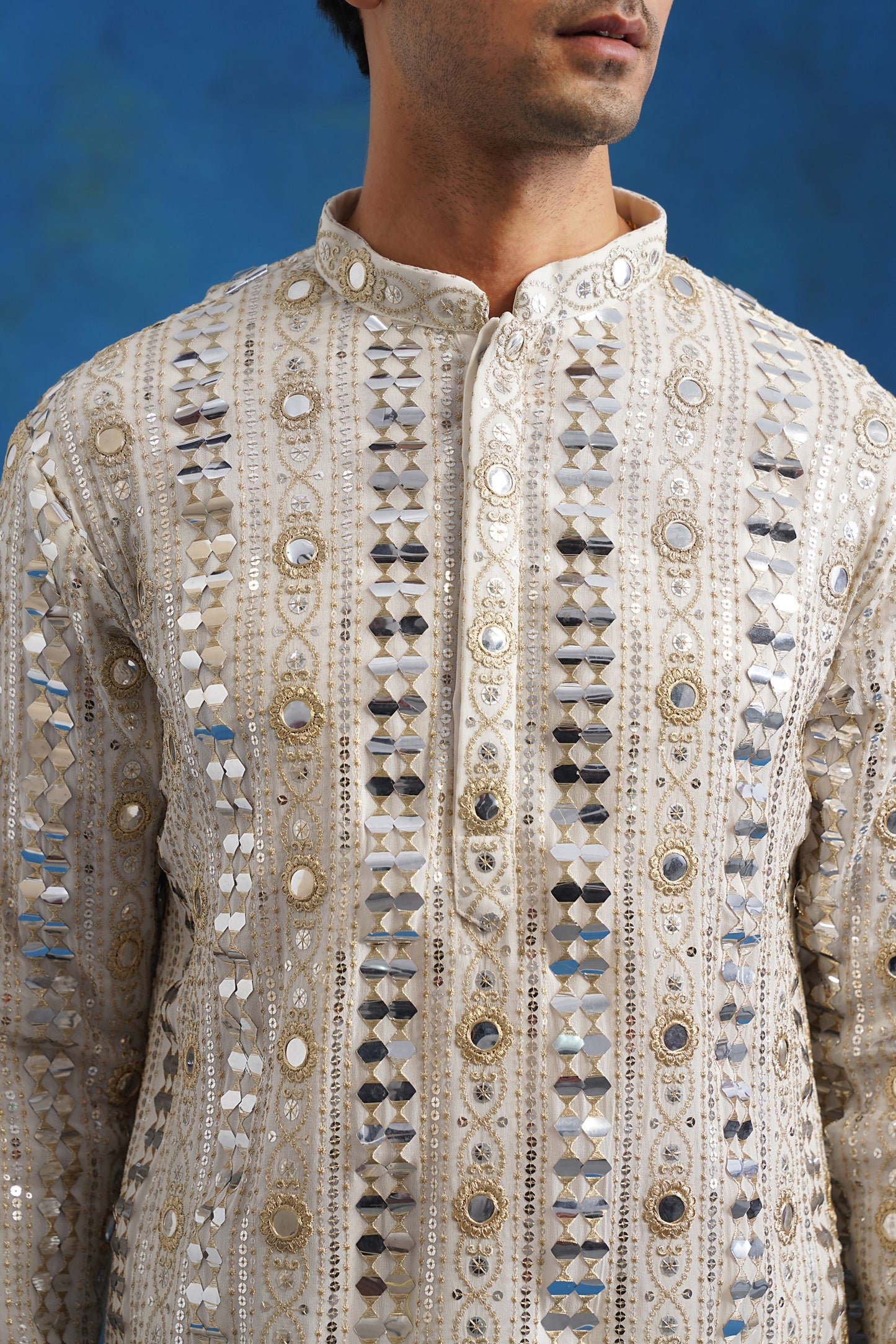 Chaand Mirror Sequin Embroidery Kurta Patiyala Set