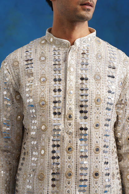Chaand Mirror Sequin Embroidery Kurta Patiyala Set