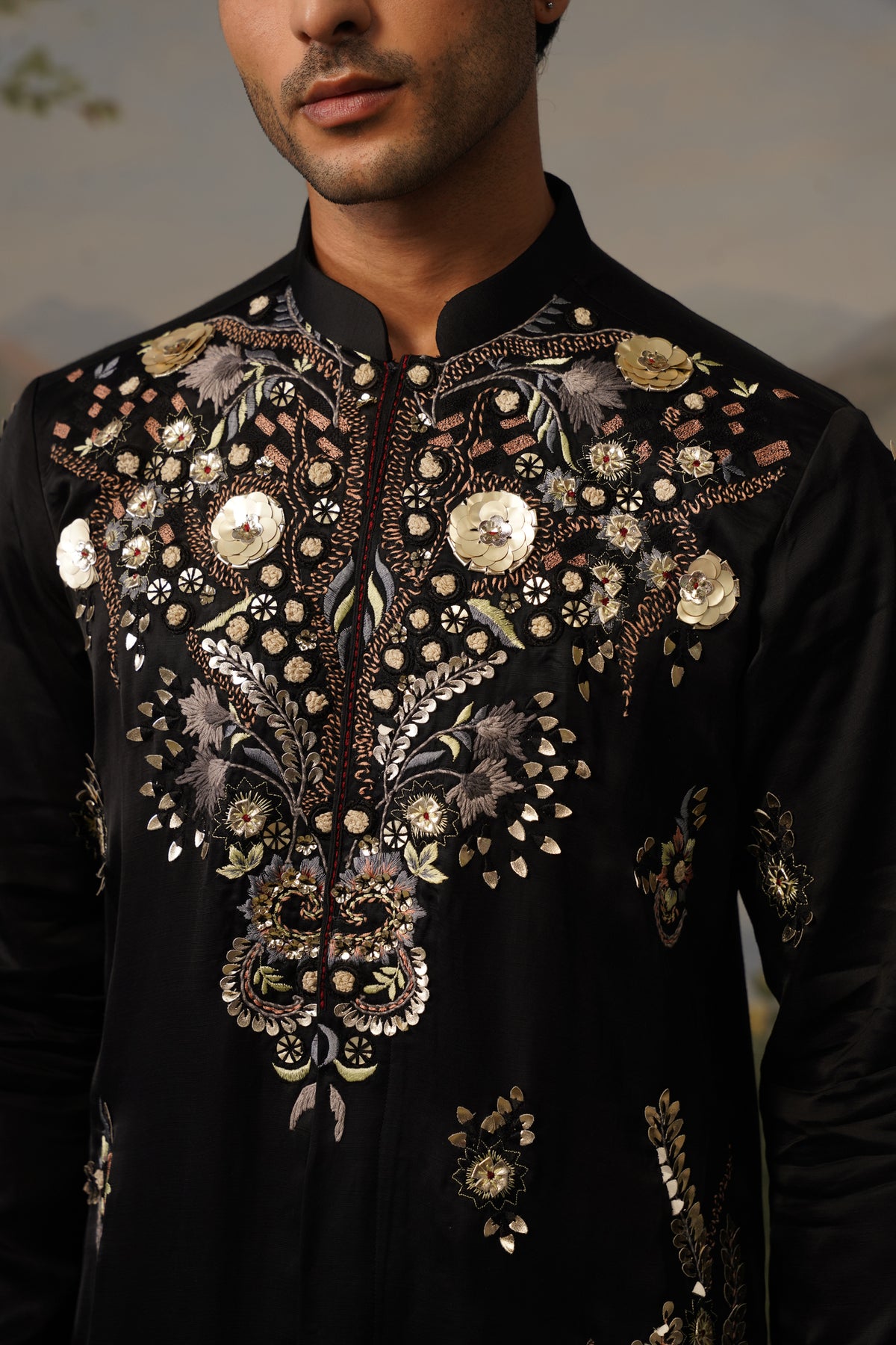 Haseen Black Hand Embroidered Kurta Set