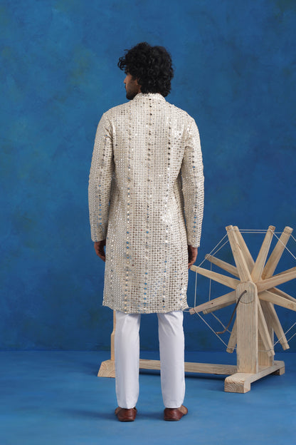 River Mirror Sequin Embroidery Kurta Patiyala Set