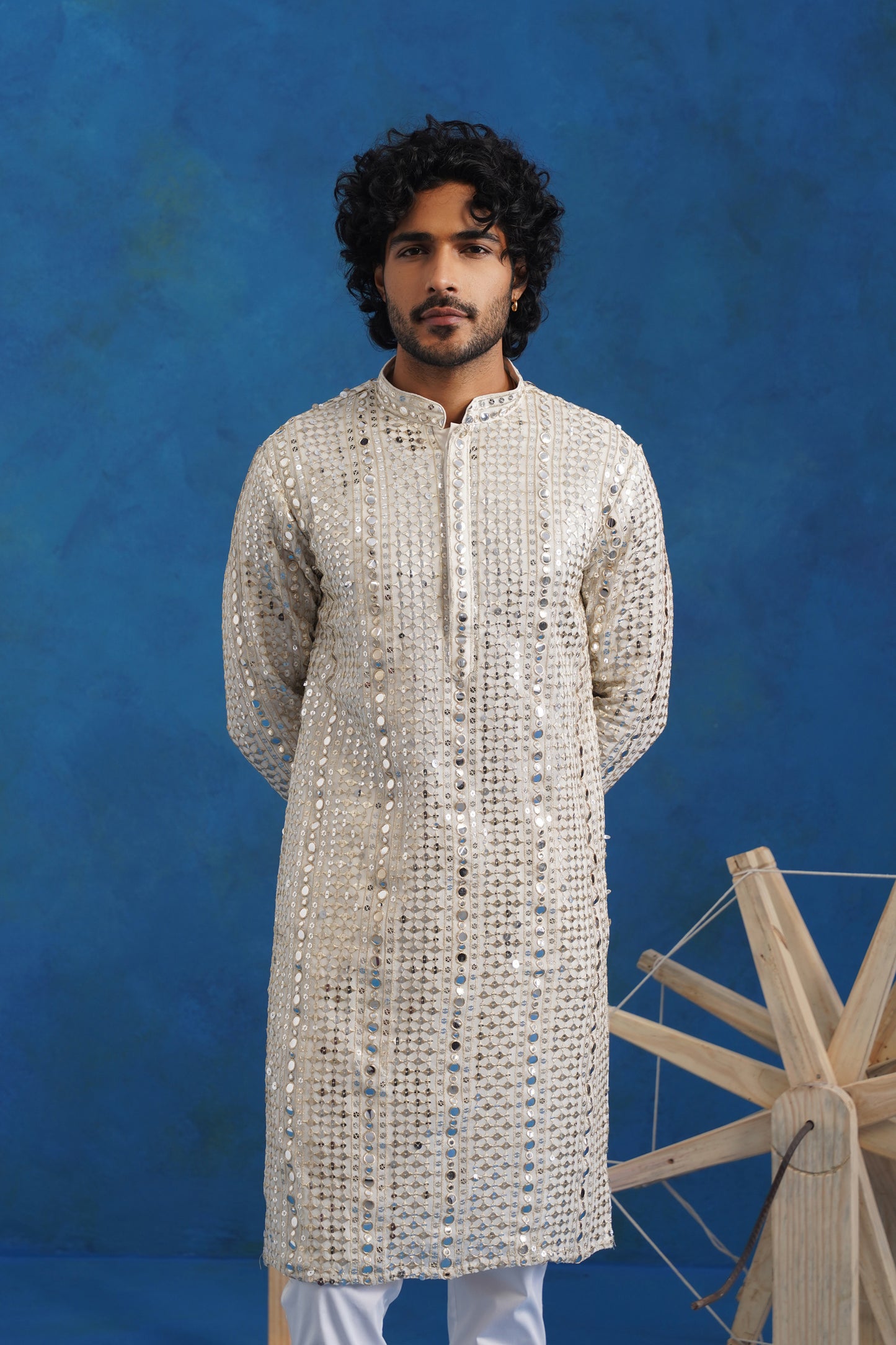 River Mirror Sequin Embroidery Kurta Patiyala Set