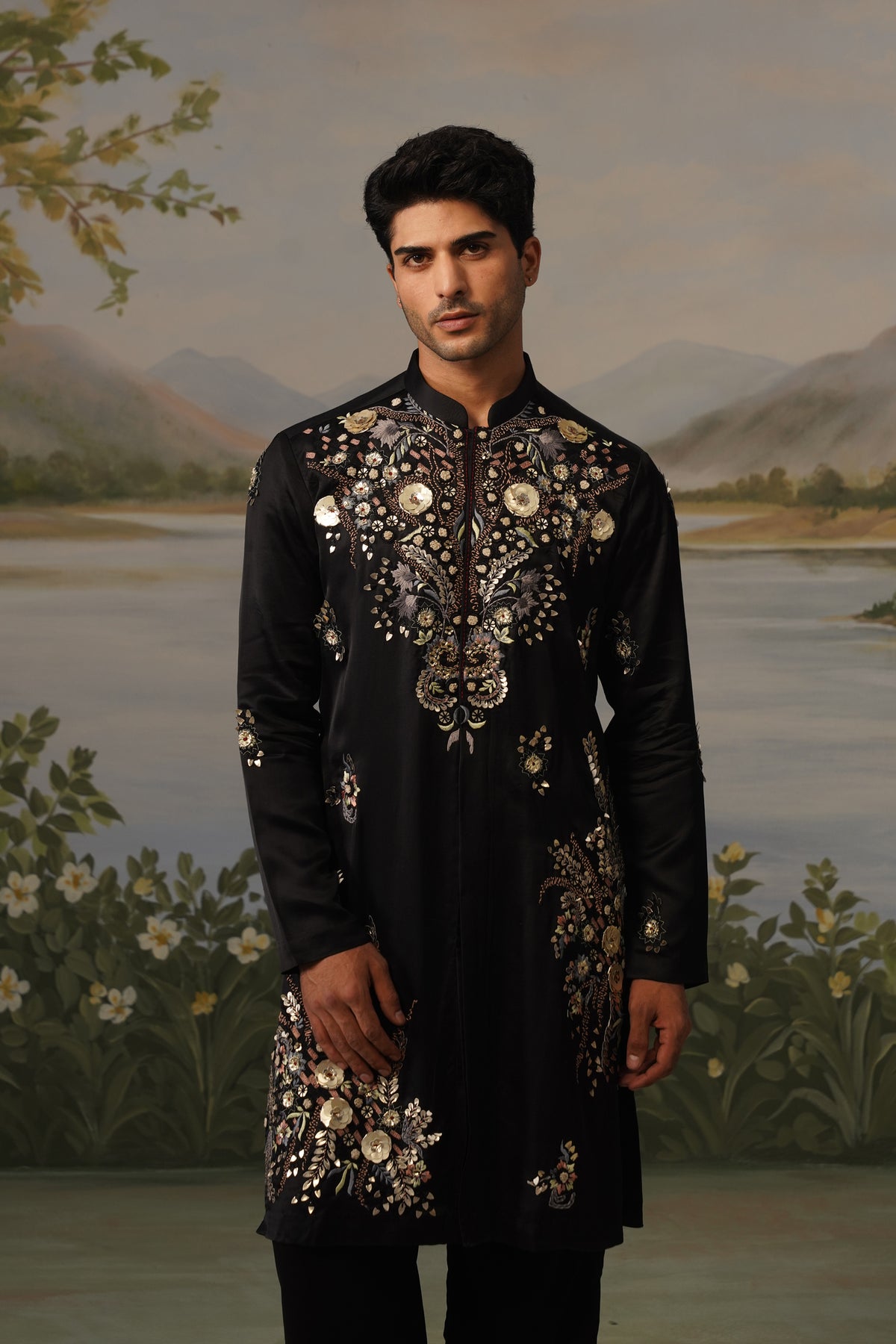Haseen Black Hand Embroidered Kurta Set