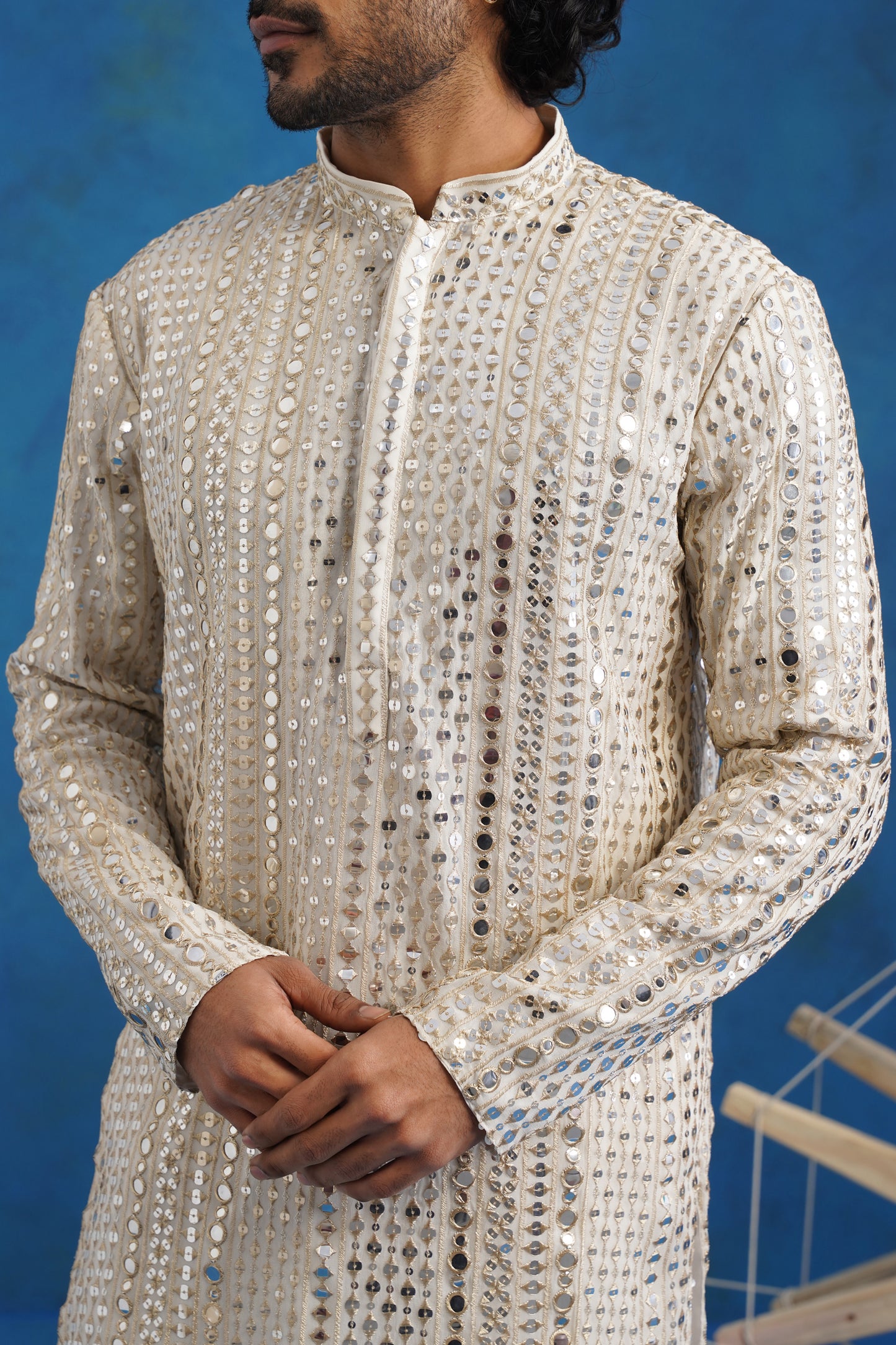 Sitaara Mirror Sequin Embroidery Kurta Patiyala Set