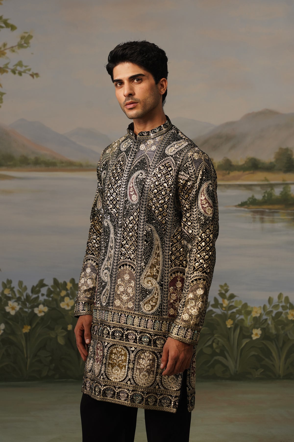 Baazigar Black Threadwork Kurta Set