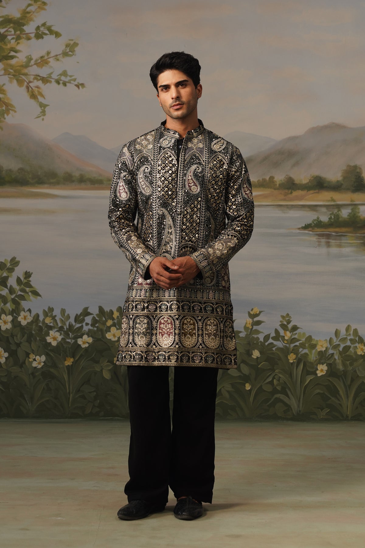 Baazigar Black Threadwork Kurta Set