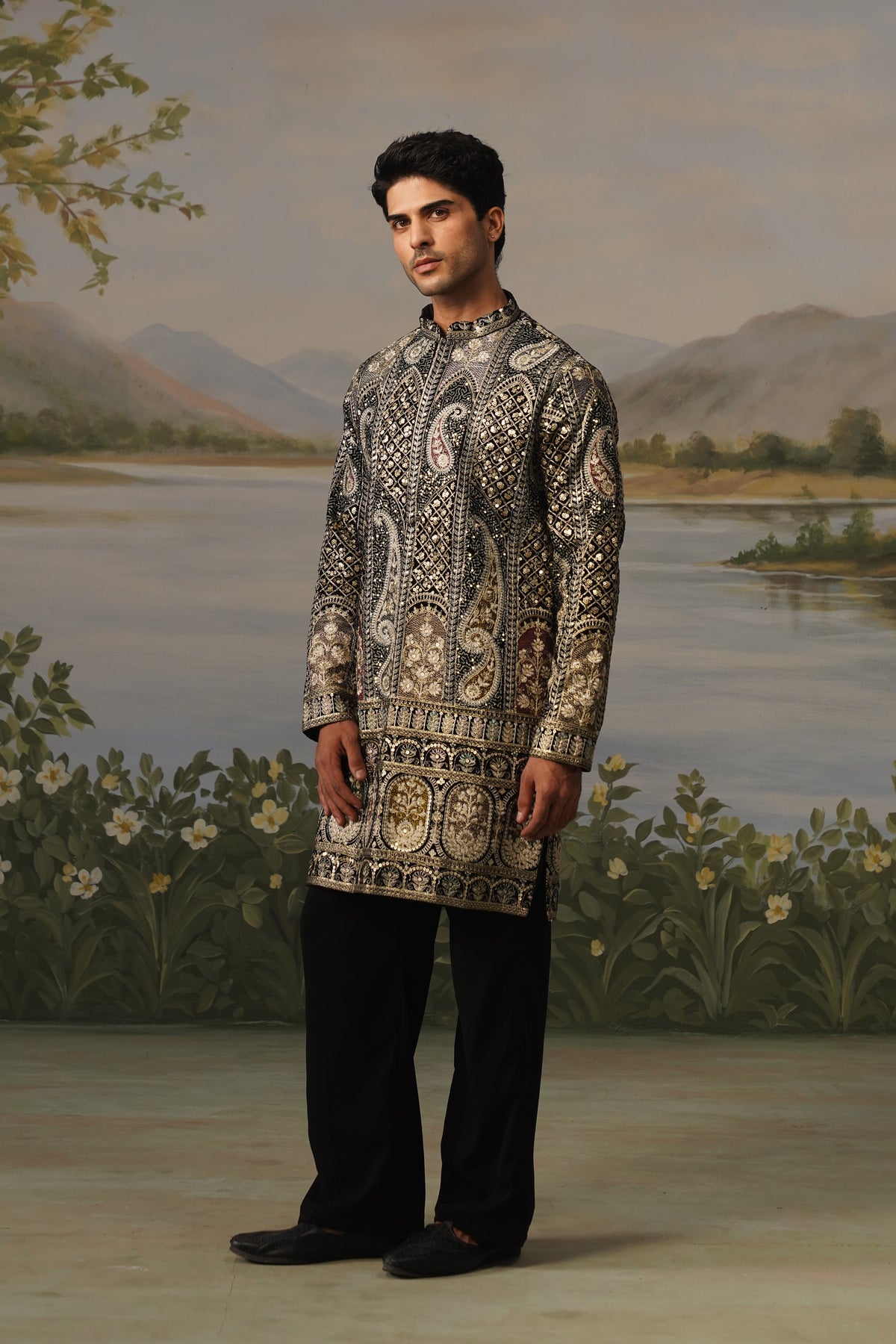 Baazigar Black Threadwork Kurta Set