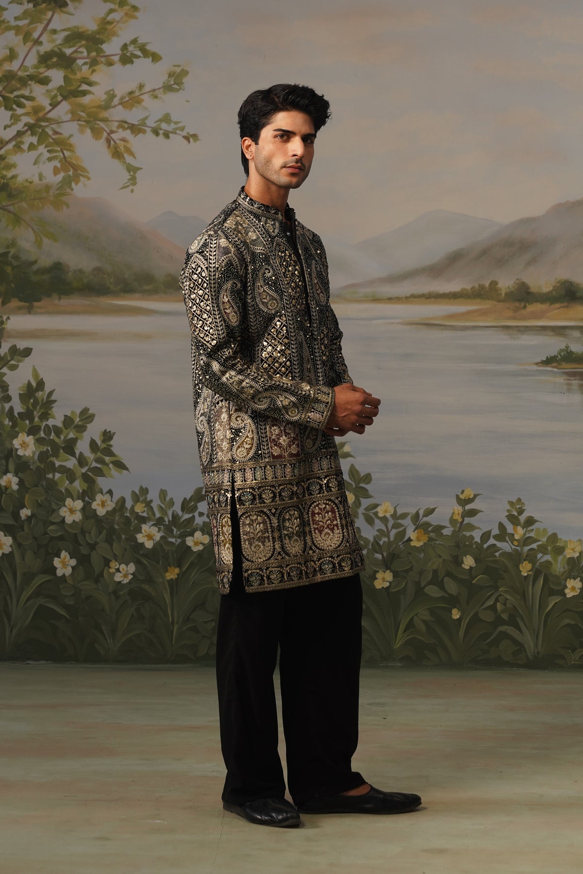 Baazigar Black Threadwork Kurta Set