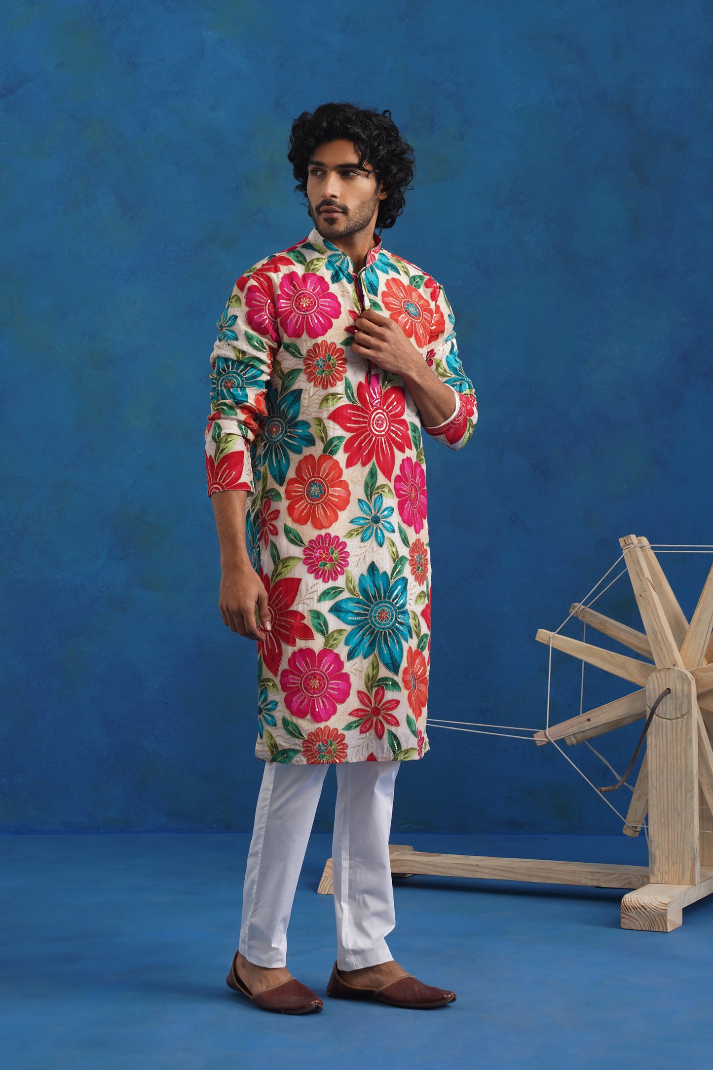 Valley Printed Embroidered Kurta Set