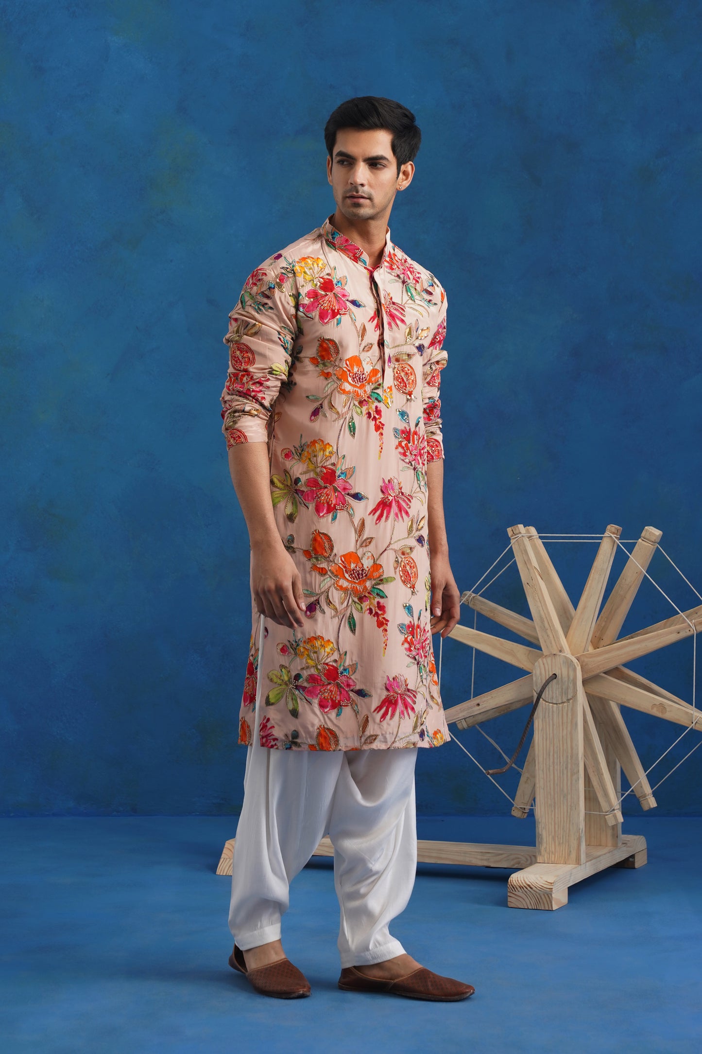 Gulbahar Pink Bead Embroidered Kurta Set