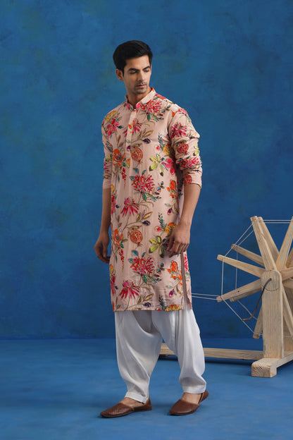 Gulbahar Pink Bead Embroidered Kurta Set