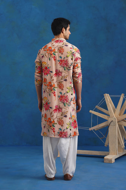 Gulbahar Pink Bead Embroidered Kurta Set