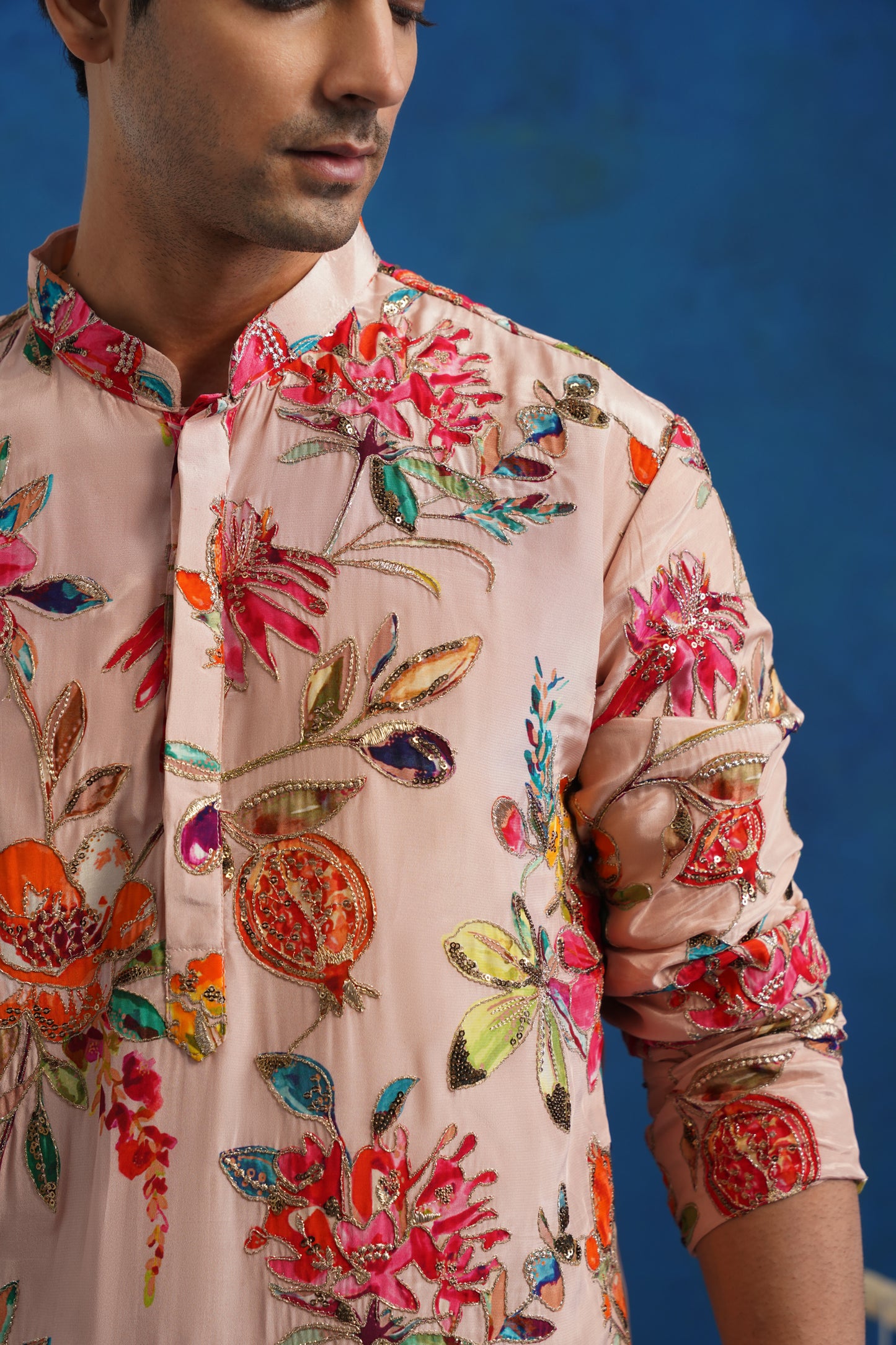 Gulbahar Pink Bead Embroidered Kurta Set