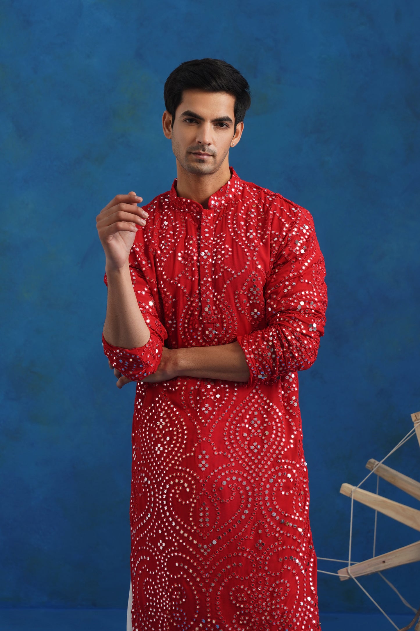 Laal Aab Mirror Kurta Set
