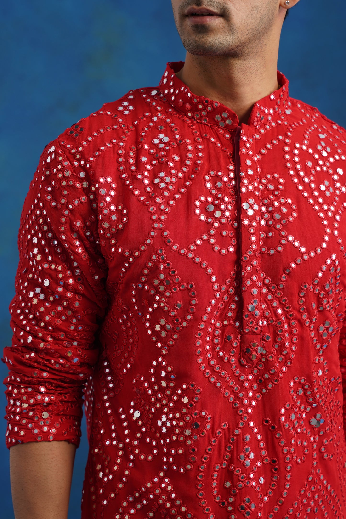 Laal Aab Mirror Kurta Set