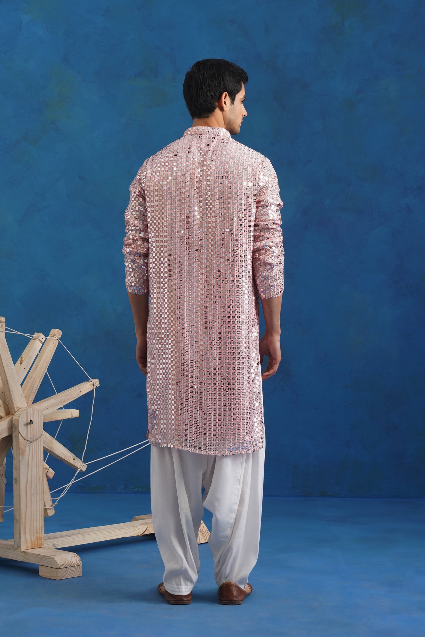 Blush Parallel Mirror Kurta Set with Dupatta