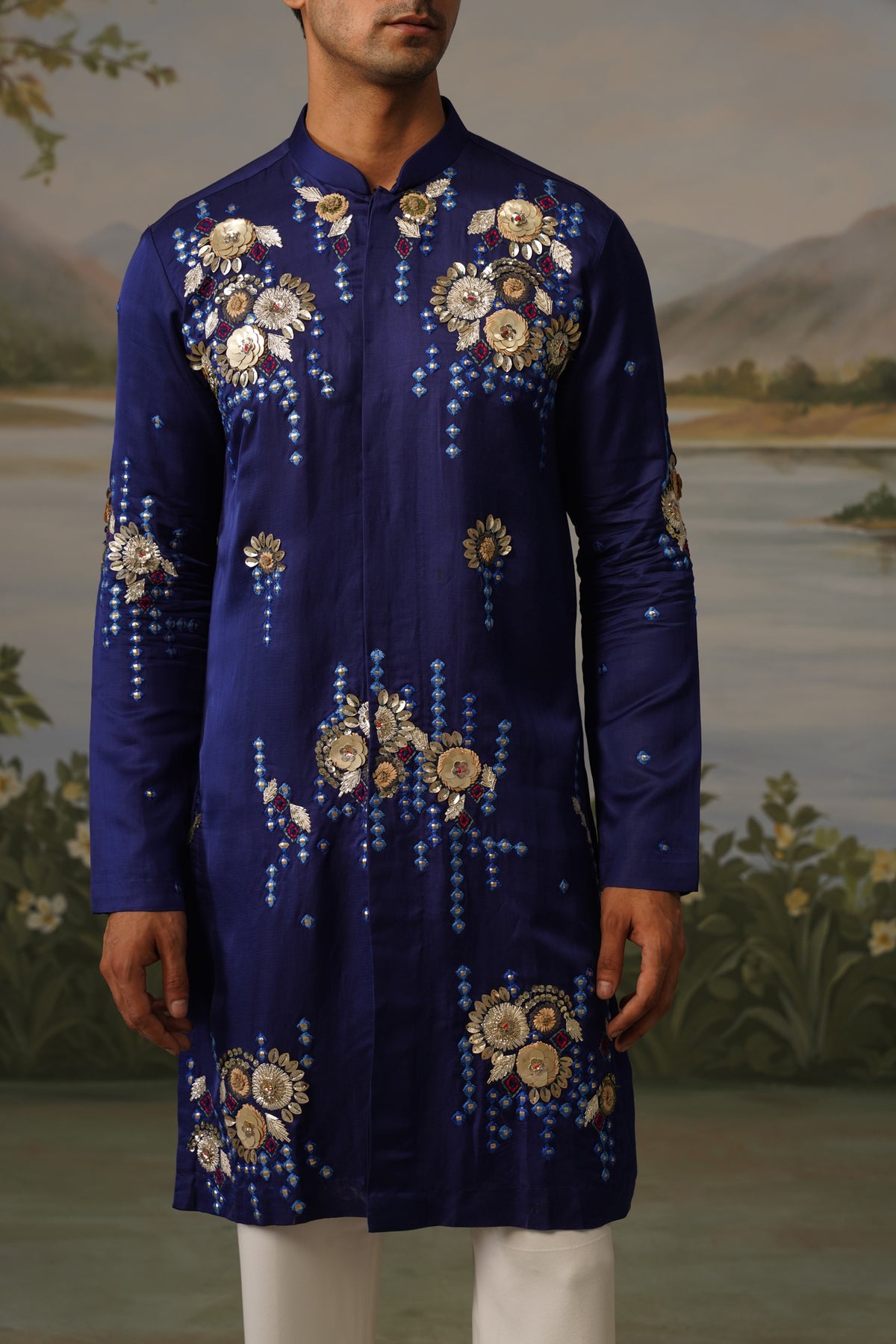 Neelam Royal Blue Handwork Kurta Set