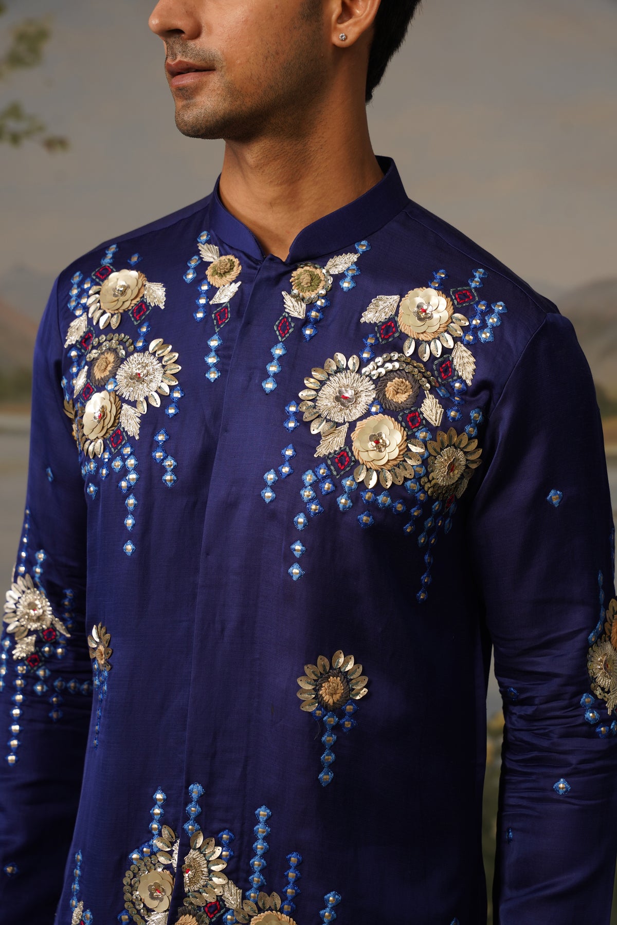 Neelam Royal Blue Handwork Kurta Set