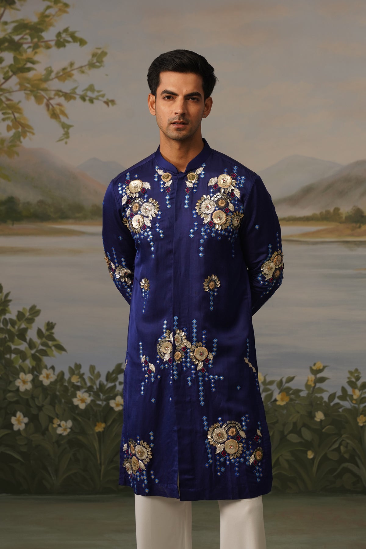 Neelam Royal Blue Handwork Kurta Set